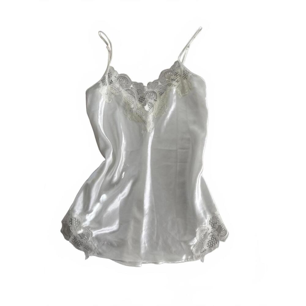 Vintage White Victoria Secret Gold Label Slip